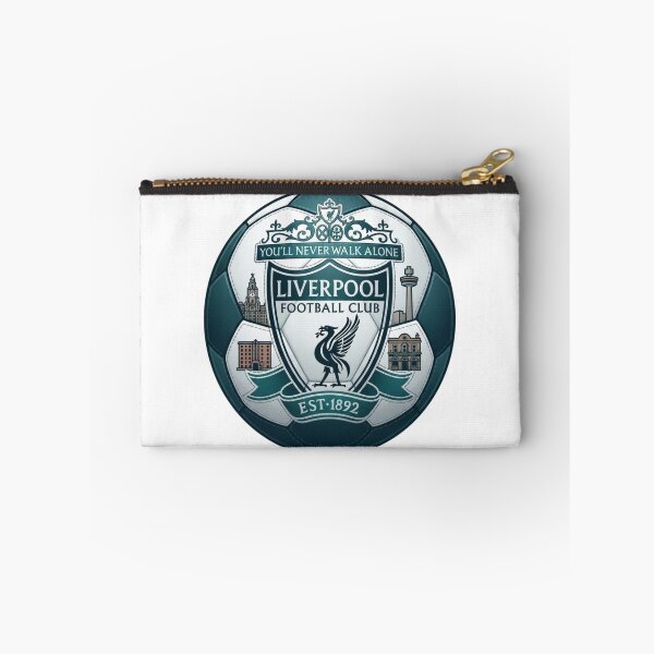 Item preview, Liverpool FC Crest and City Landmarks Inside Teal Soccer Ball Art designed and sold by annaarthk.