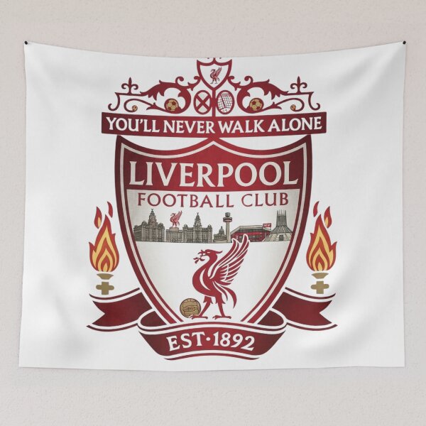 Item preview, Liverpool FC Crest and City Skyline Vintage Emblem Art designed and sold by annaarthk.