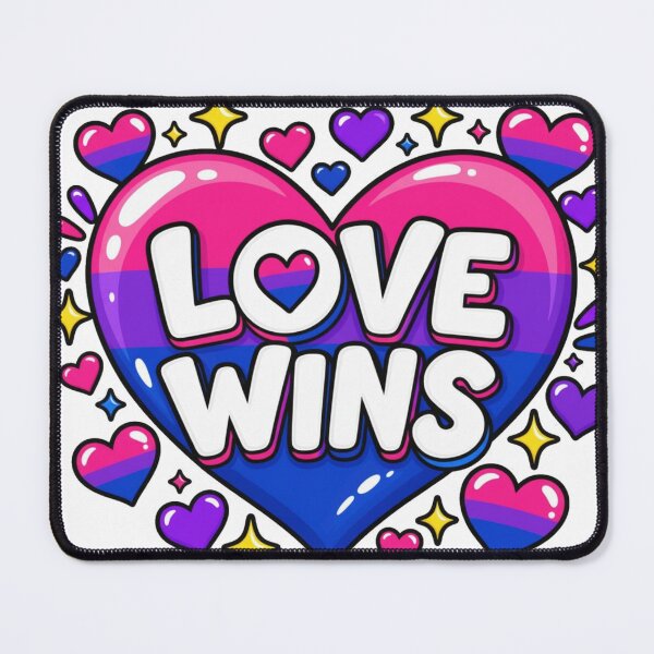 Item preview, Love Wins Bisexual Pride Heart designed and sold by Left-Wing-Humor.