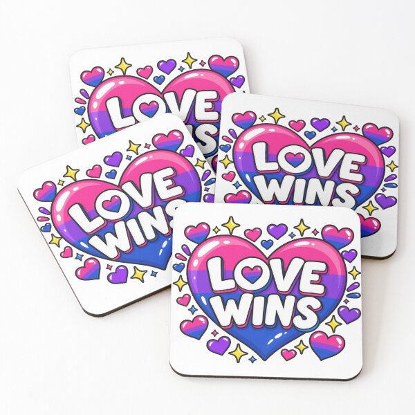 Item preview, Love Wins Bisexual Pride Heart designed and sold by Left-Wing-Humor.