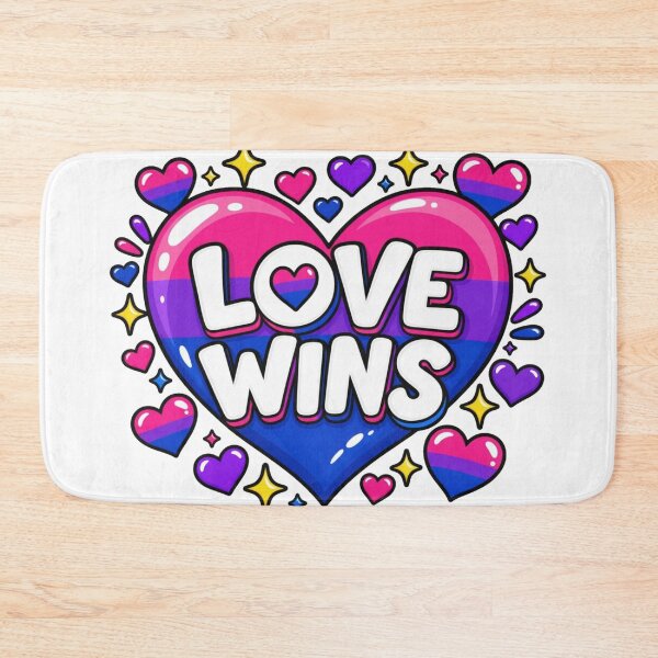 Item preview, Love Wins Bisexual Pride Heart designed and sold by Left-Wing-Humor.