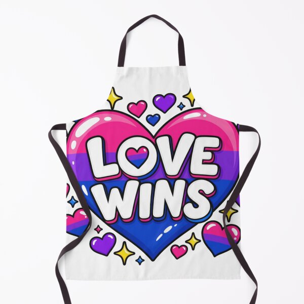 Item preview, Love Wins Bisexual Pride Heart designed and sold by Left-Wing-Humor.