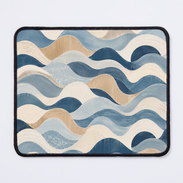 Item preview, Ocean Waves — Navy & Gold Abstract Pattern designed and sold by QCena.