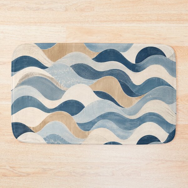 Item preview, Ocean Waves — Navy & Gold Abstract Pattern designed and sold by QCena.