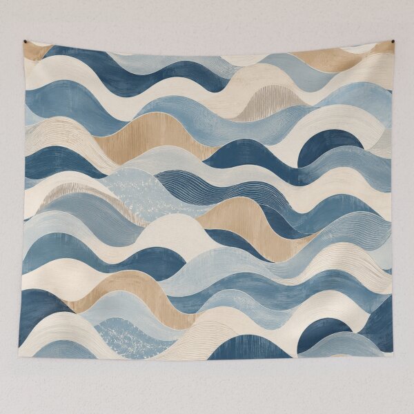 Item preview, Ocean Waves — Navy & Gold Abstract Pattern designed and sold by QCena.