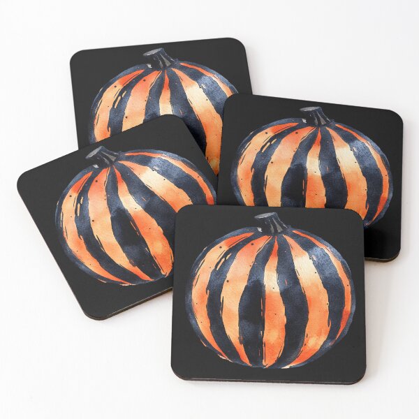 Item preview, Striped Pumpkin on Orange Background designed and sold by foundthenat.