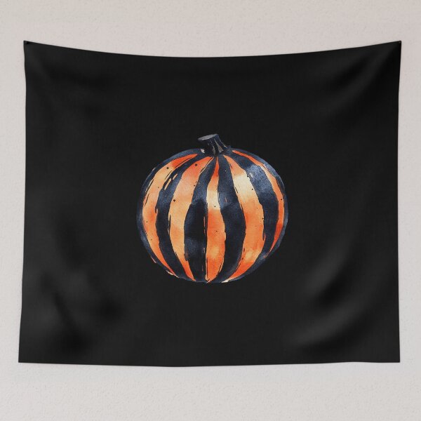 Item preview, Striped Pumpkin on Orange Background designed and sold by foundthenat.