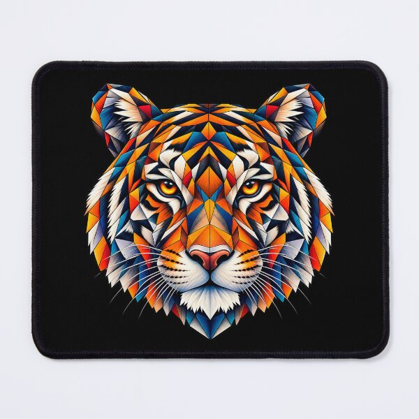 Item preview, ✅ Colorful Geometric Tiger Portrait (Low Poly Art) for Nature and Wildlife Lovers designed and sold by Geometric Art..
