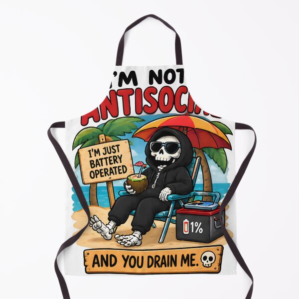 Item preview, I'm Not Antisocial, I'm Battery Operated designed and sold by Social Battery Co..