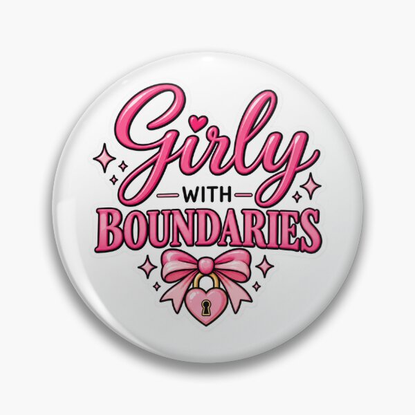 Item preview, Healthy Boundaries Sticker – Girly Feminist Self Respect Design designed and sold by Northmoth Studio.