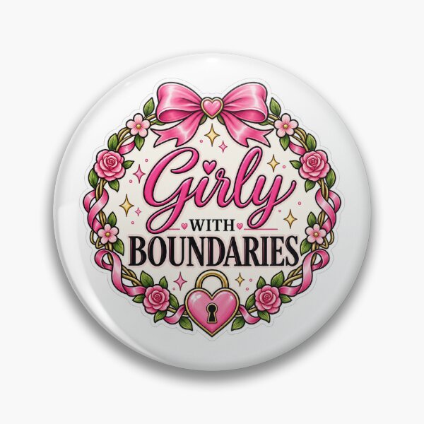 Item preview, Girly With Boundaries – Feminist Sticker for Women & Self Respect designed and sold by Northmoth Studio.