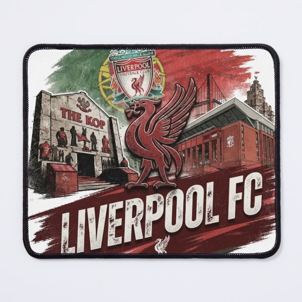 Item preview, Liverpool FC Crest and Anfield Stadium Vintage Collage Art designed and sold by annaarthk.