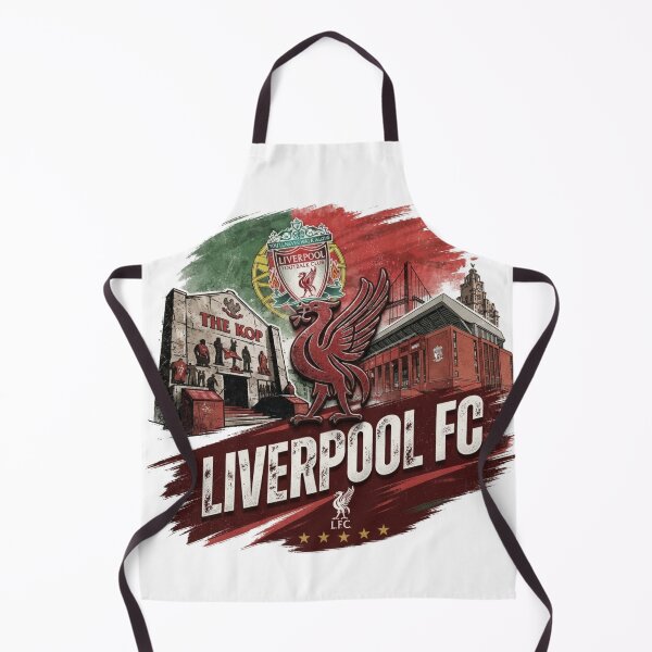 Artikelvorschau, Liverpool FC Wappen und Anfield Stadion Vintage Collage-Kunst entworfen und verkauft von annaarthk.