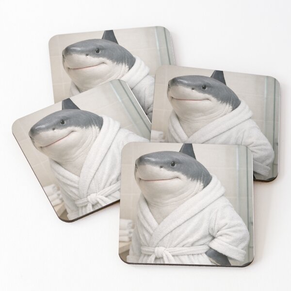 Item preview, Great White Shark Wearing a Bathrobe designed and sold by Sillytoe.
