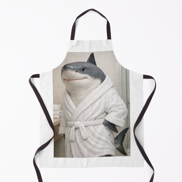 Item preview, Great White Shark Wearing a Bathrobe designed and sold by Sillytoe.