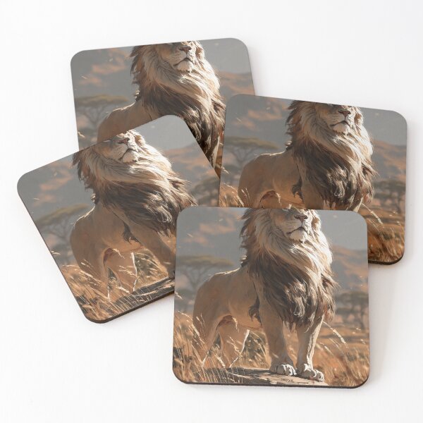 Item preview, SEO: Majestic Lion Oil Painting Print | African Savanna Wildlife Wall Art designed and sold by D Digital Art.