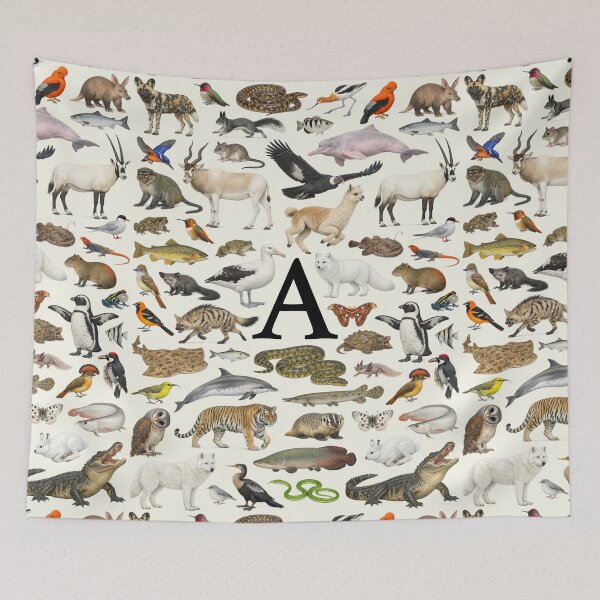 Item preview, Letter A Animal Alphabet Retro Identification Chart designed and sold by kakarikihill.