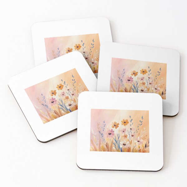 Item preview, SEO: Soft Paradise Landscape Wildflower Painting | Pastel Floral Wall Art Print designed and sold by D Digital Art.