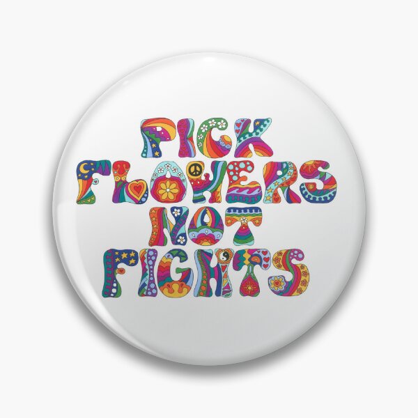 Item preview, Psychedelic Pick Flowers Art White– Retro Hippie Rainbow Groovy Peace Design designed and sold by Kellie Espie Art.