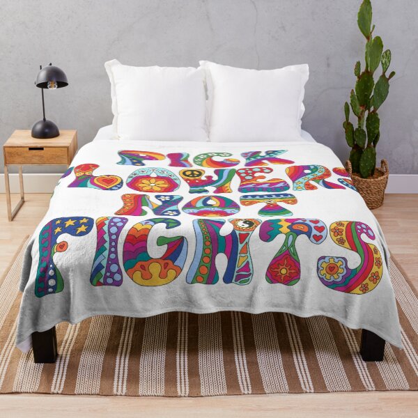 Item preview, Psychedelic Pick Flowers Art White– Retro Hippie Rainbow Groovy Peace Design designed and sold by Kellie Espie Art.