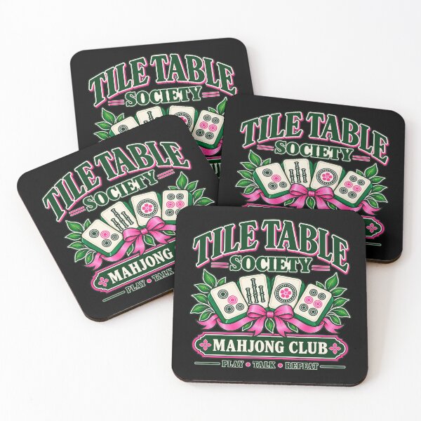 Item preview, Tile Table Society Mahjong Club Vintage Tile Game Design designed and sold by Saad Akchich.