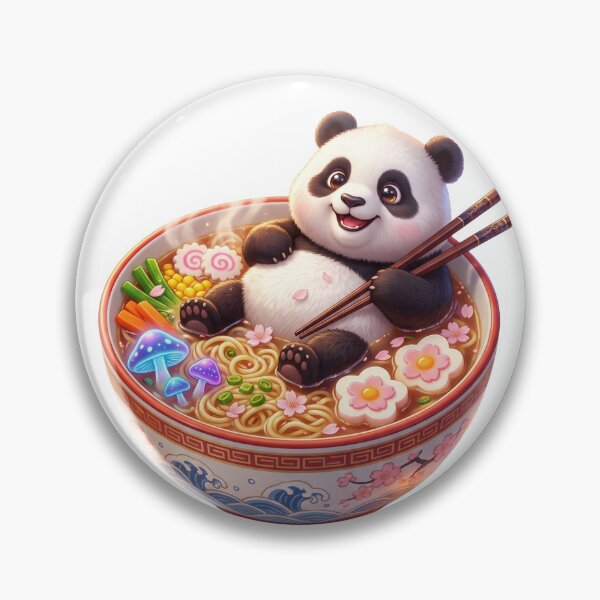 Item preview, Panda relaxing in ramen bowl designed and sold by kidoramagic.