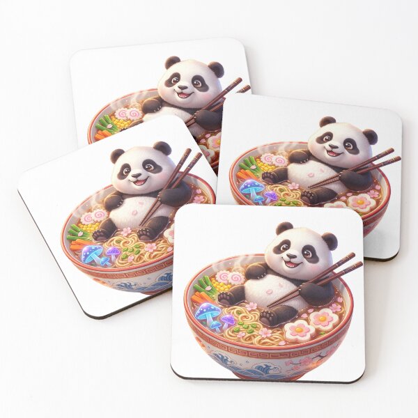 Item preview, Panda relaxing in ramen bowl designed and sold by kidoramagic.