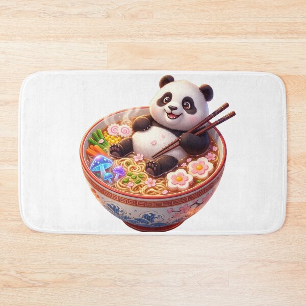 Item preview, Panda relaxing in ramen bowl designed and sold by kidoramagic.