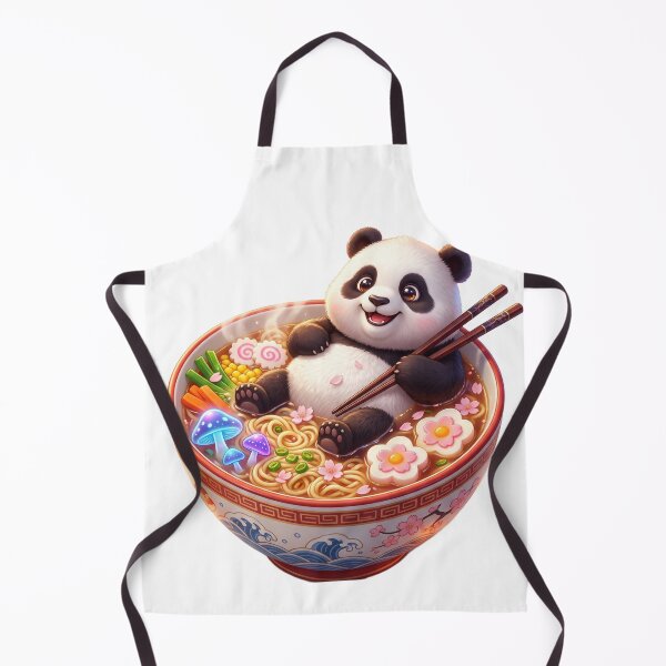 Aperçu de l'œuvre Panda se détend dans un bol de ramen créée et vendue par kidoramagic.