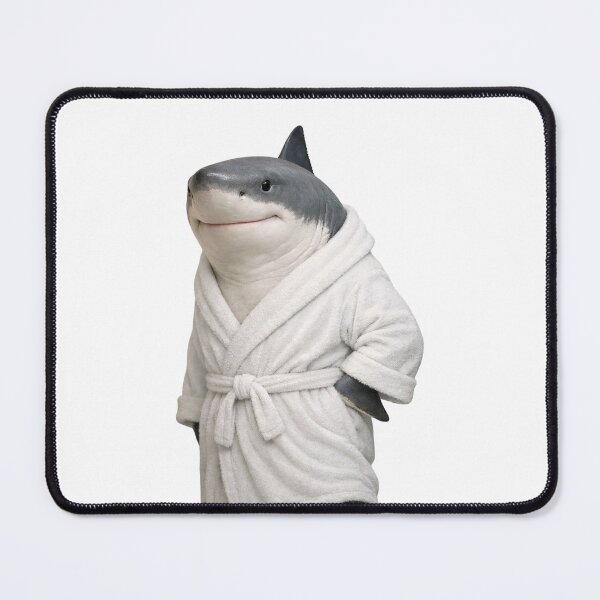 Item preview, Cute Great White Shark in a Bathrobe designed and sold by Sillytoe.
