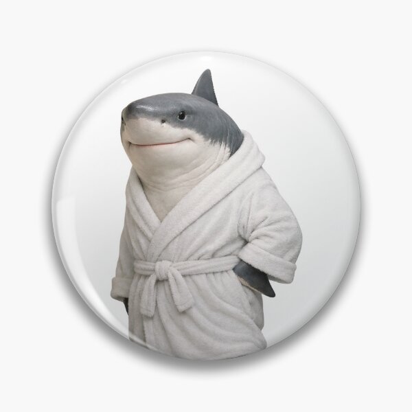 Item preview, Cute Great White Shark in a Bathrobe designed and sold by Sillytoe.