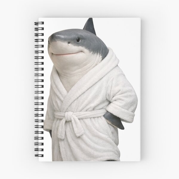 Item preview, Cute Great White Shark in a Bathrobe designed and sold by Sillytoe.