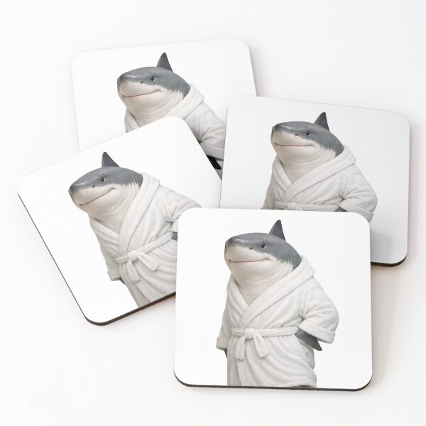 Item preview, Cute Great White Shark in a Bathrobe designed and sold by Sillytoe.