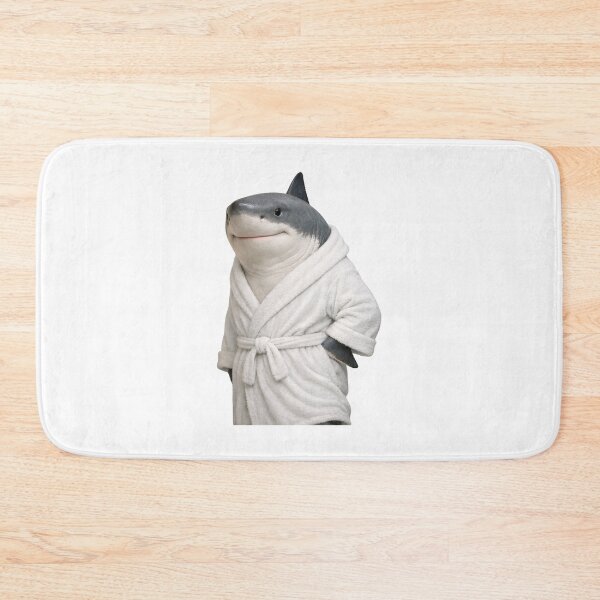 Item preview, Cute Great White Shark in a Bathrobe designed and sold by Sillytoe.
