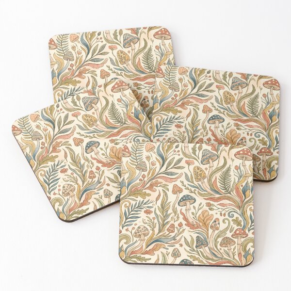 Item preview, Mushrooms Aesthetic Vintage Abstract Floral Seamless Pattern Art designed and sold by ART ATTACK ZONE.