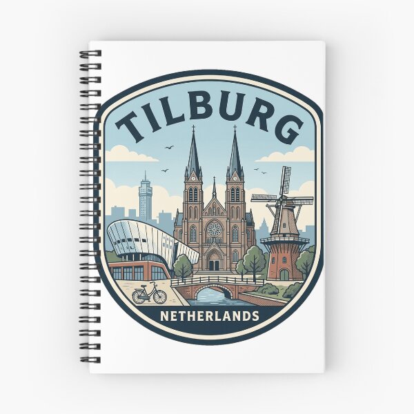 Item preview, Retro Tilburg Netherlands Cityscape Travel Badge designed and sold by k3rstman1.