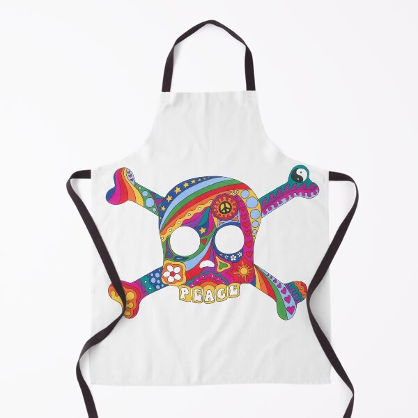 Item preview, Psychedelic Skull Art White– Retro Hippie Rainbow Groovy Peace Design designed and sold by Kellie Espie Art.