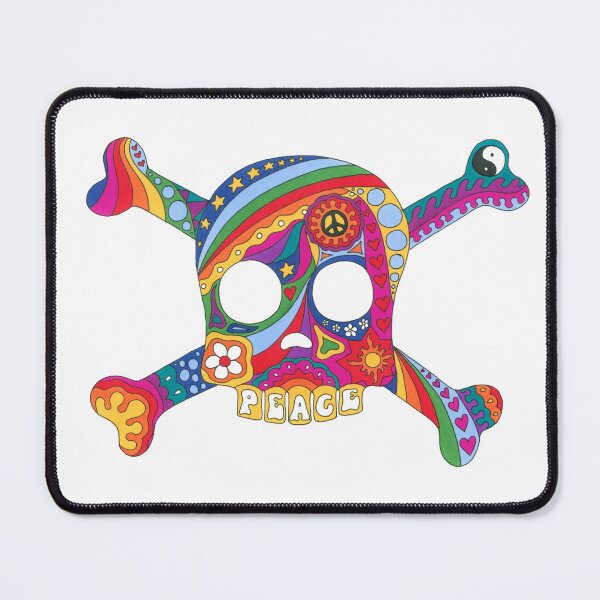 Item preview, Psychedelic Retro Skull Art White designed and sold by Kellie Espie Art.