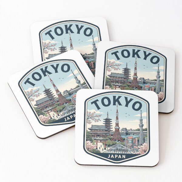 Item preview, Tokyo Japan Travel Souvenir Retro Skyline Badge designed and sold by k3rstman1.