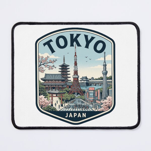 Item preview, Tokyo Japan Travel Souvenir Retro Skyline Badge designed and sold by k3rstman1.