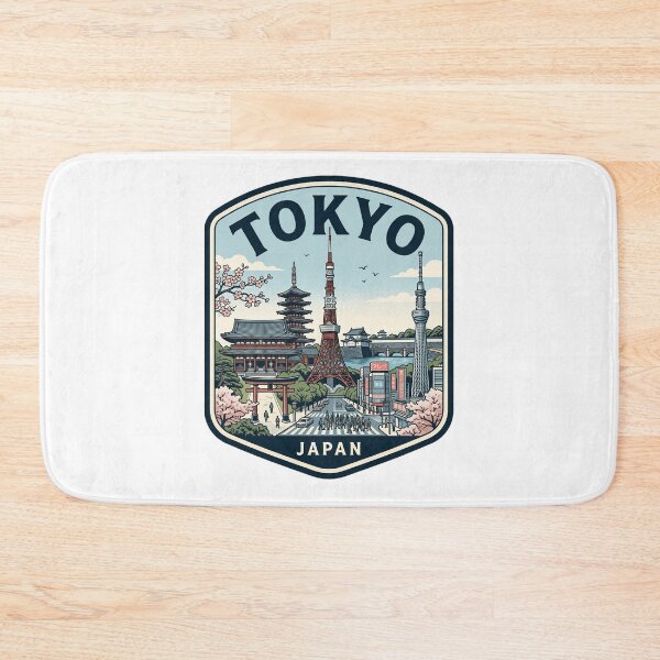 Item preview, Tokyo Japan Travel Souvenir Retro Skyline Badge designed and sold by k3rstman1.