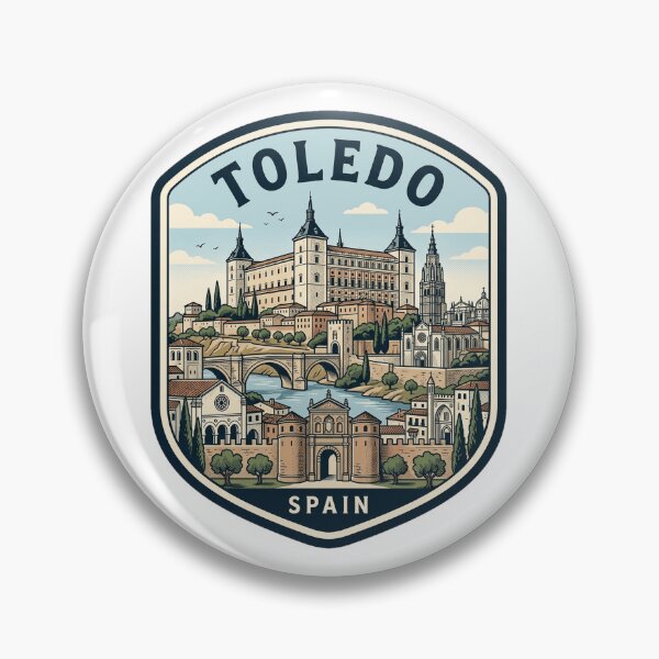 Item preview, Toledo Spain Vintage Travel Badge Skyline designed and sold by k3rstman1.