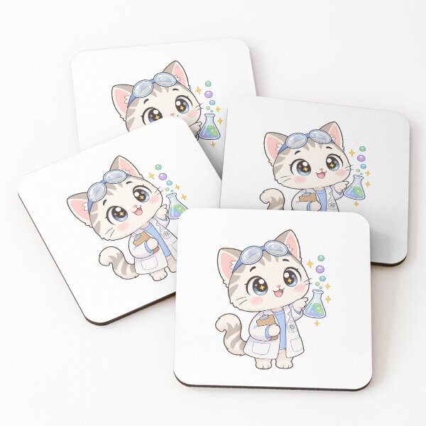 Item preview, Curious Scientist Cat With Flask designed and sold by HoopeStylee.