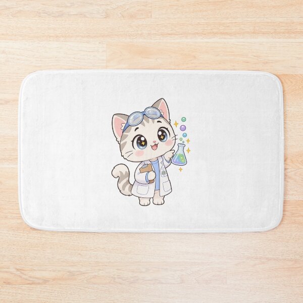 Item preview, Curious Scientist Cat With Flask designed and sold by HoopeStylee.