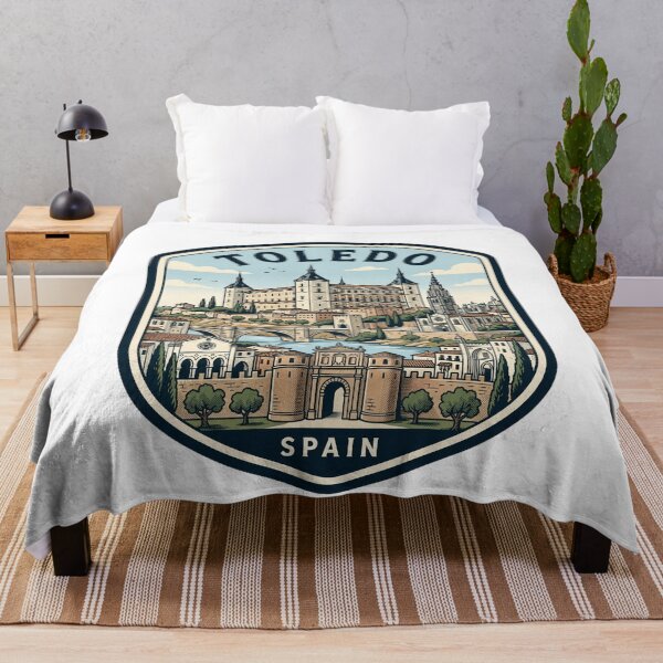 Aperçu de l'œuvre Toledo, Espagne - Badge de voyage vintage - Skyline créée et vendue par k3rstman1.