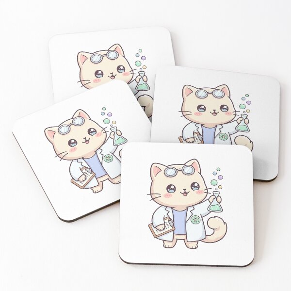 Item preview, Kawaii Cat Scientist Making Discoveries designed and sold by HoopeStylee.