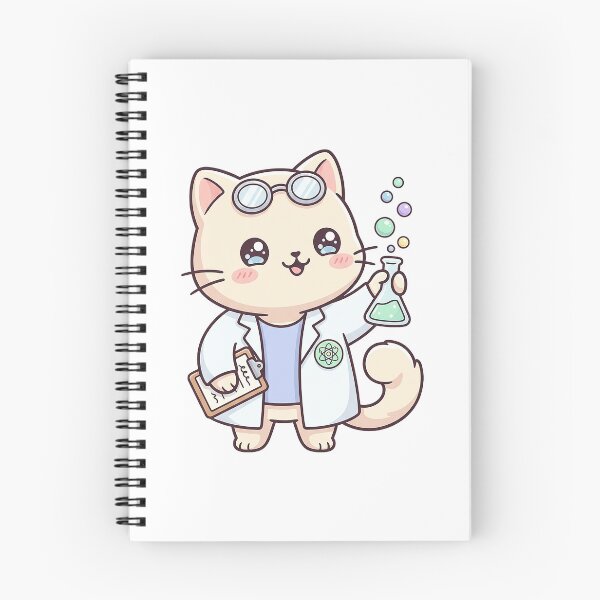 Item preview, Kawaii Cat Scientist Making Discoveries designed and sold by HoopeStylee.