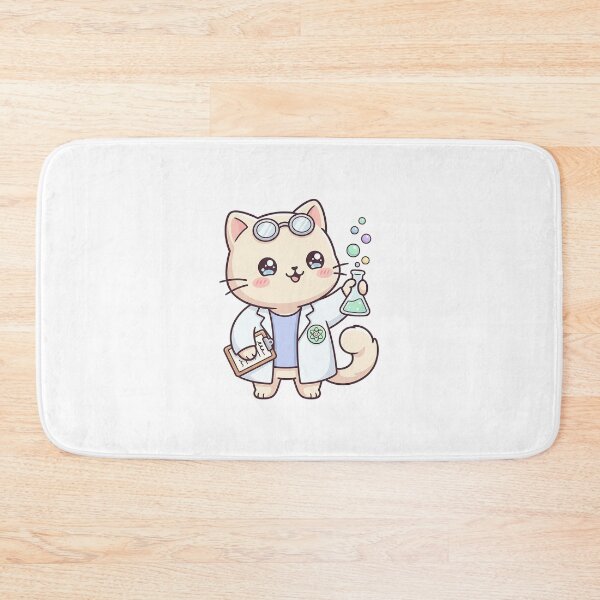 Item preview, Kawaii Cat Scientist Making Discoveries designed and sold by HoopeStylee.