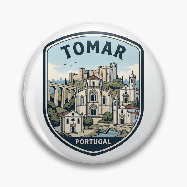 Item preview, Tomar Portugal Vintage Travel Badge Illustration designed and sold by k3rstman1.