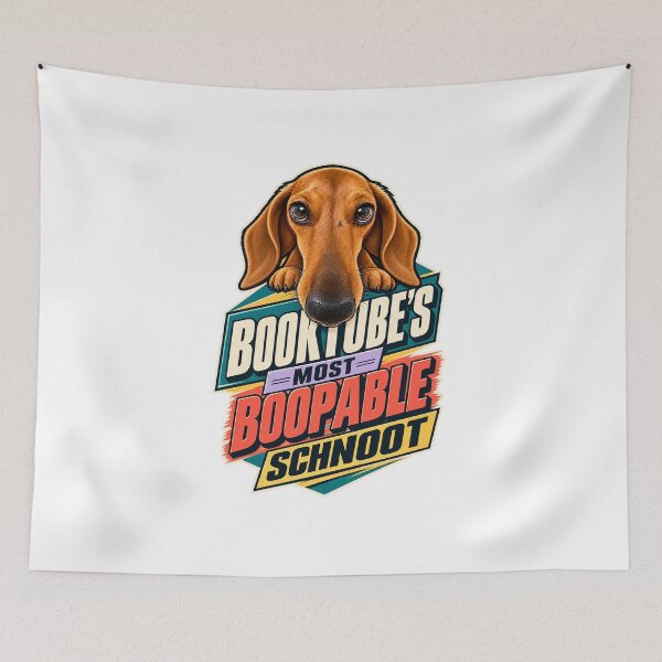 Item preview, BookTube’s Most Boopable Schnoot - Dachshund Book Lover Logo designed and sold by Dartmouth Park.